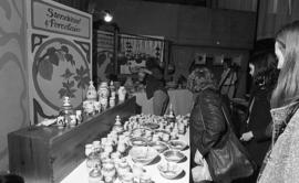Photograph of a stand selling pottery at a craft market