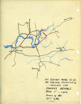 Map of East Stewiake Mutual Telephone Company's telephone line