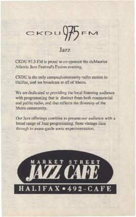 CKDU Publication - "Market Street Jazz Cafe"