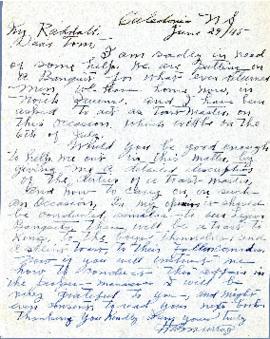 Correspondence between Thomas Head Raddall and H. C. Murray