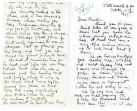 Correspondence between Thomas Head Raddall and Dorothy Vaughan