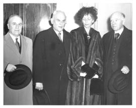 Photograph of A. E. Kerr, C. D. Howe, Lady Dunn, and Lord Beaverbrook