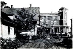 Photograph of the Mersey Hotel on Main Street in Liverpool, Nova Scotia printed on a postcard