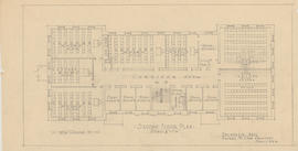 Technical drawing of the second floor plan of a Dalhousie arts building