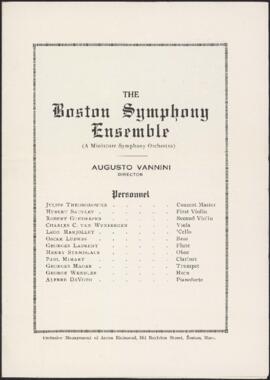 The Boston Symphony Ensemble (a miniature symphony orchestra)