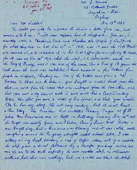 Correspondence between Thomas Head Raddall and J. Morris