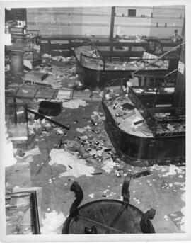 Photograph of the ransacked interior of Henry Birks & Sons on Barrington Street after the Halifax...