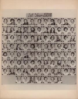 Photograph of Faculty of Law first year class of 1973-74