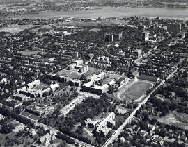 Aerial photograph of Dalhousie University and Halifax