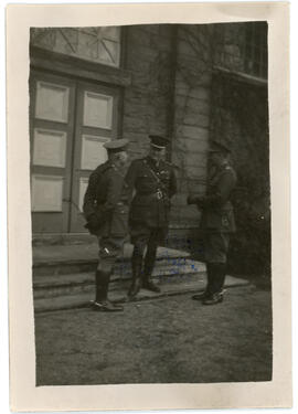 Photograph of three Canadian Army Medical Corps officers