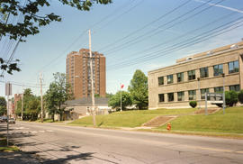 Photograph of Oxford Street showing the National Research Council, Dalhousie Universities Storage...