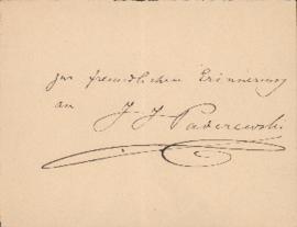 Autograph by Ignacy Jan Paderewski