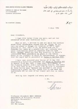 Correspondence between Elisabeth Mann Borgese and M.C.W. "Chris" Pinto