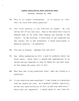 Transcript of Ronald St. John Macdonald's Eighth Conversation with Professor Wang Tieya