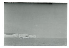 Photograph of the channel ferry leaving Dover, England for Ostend, Belgium