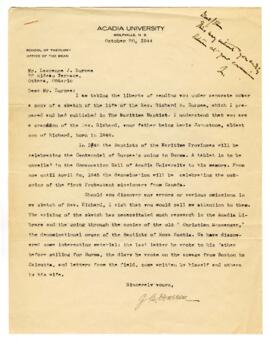 Letter to Lawrence J. Burpee from Gordon C. Warren