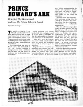 Prince Edward's Ark : Bringing The Homestead Indoors On Prince Edward Island : [clipping]