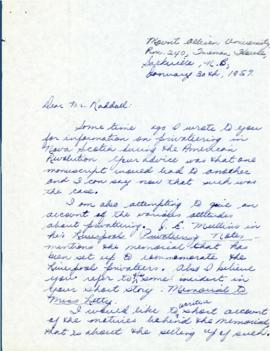 Correspondence between Thomas Head Raddall and James Ross