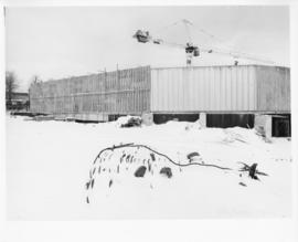 Photograph of the Dalplex construction site covered in snow