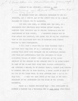 Alexander Kerr's convocation speech, October 4, 1960  : [annotated draft manuscript]
