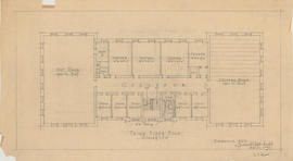 Technical drawing of the third floor plan of a Dalhousie arts building
