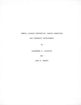 Mental Illness Prevention, Health Promotion and Community Development : [manuscript]