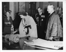 Photograph and a photographic negative of Princess Elizabeth and Philip, Duke of Edinburgh