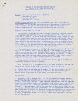 Faculty meeting minutes 1958