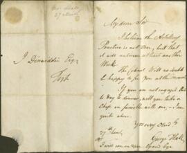 Two letters to James Dinwiddie from George Hall