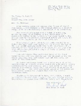 Correspondence between Thomas Head Raddall and Mrs. David T. Gill