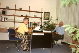 Photograph of Holly Melanson and Bill Birdsall, University Librarian