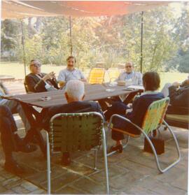 Photograph of a discussion of scholars at the Center for the Study of Democratic Institutions (CSDI)
