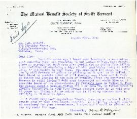 Correspondence between Thomas Head Raddall and Mrs. G. Mayhew
