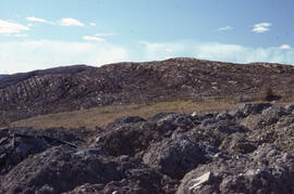 Photograph of slag heaps at Coniston site, near Sudbury, Ontario
