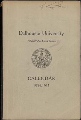 Calendar of Dalhousie University, Halifax, Nova Scotia : 1934-1935