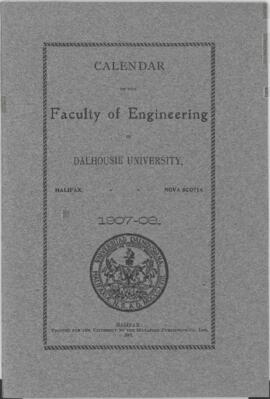 Calendar of the Faculty of Engineering of Dalhousie University, 1907-1908