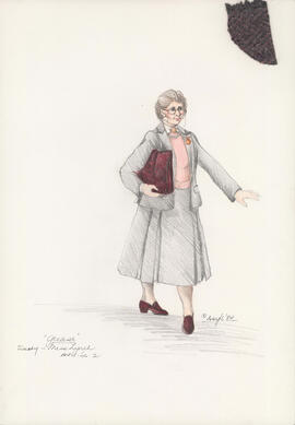 Costume design for Miss Lynch : Act I, scene II