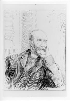 Photograph of  a sketch of George Munro Grant
