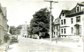 Photograph of the Main Street of Liverpool, Nova Scotia printed on a postcard