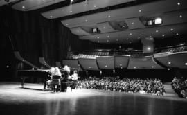 Photograph of a performance in the Rebecca Cohn Auditorium
