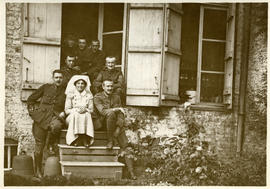 Members of the Dental and Dispensary staff on the Dispensary step