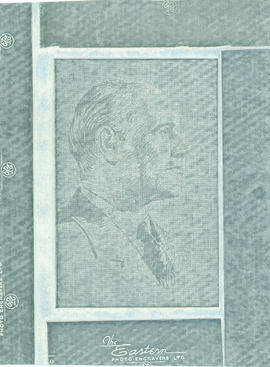 Embossed image of Thomas Head Raddall's profile