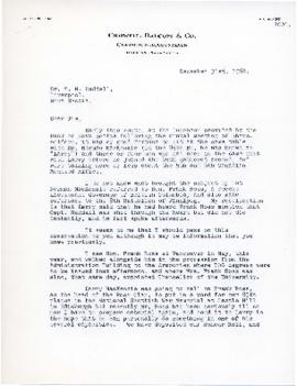 Correspondence between Thomas Head Raddall and Harvey E. Crowell