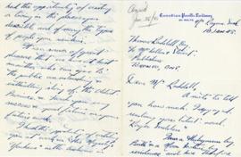 Correspondence between Thomas Head Raddall and Donald M. R. Vince