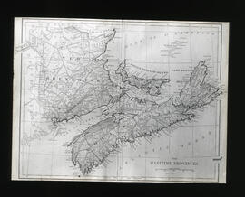 Photograph of a map of the Maritime Provinces