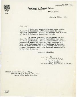Correspondence between Thomas Head Raddall and Canada. Department of National Defence