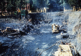 Photograph of construction of the Tupper Building, digging sub-basement