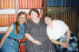 Item is a photograph of Valerie Reashor, Darlene Hazel and Janet MacDonald at the Killam Memorial...