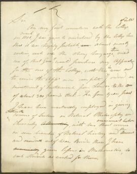 An undated and unsigned letter
