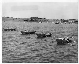 Photograph of rowboat regatta in Lunenburg, Nova Scotia